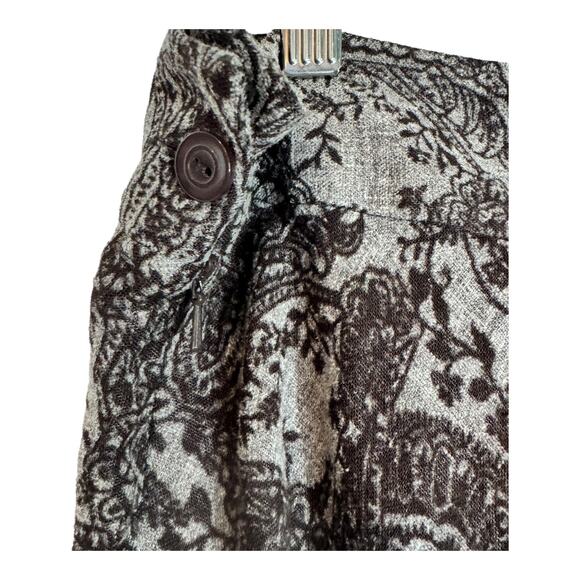 Vintage Christopher Banks Brown floral Linen Aline Skirt 14 - Picture 5 of 6